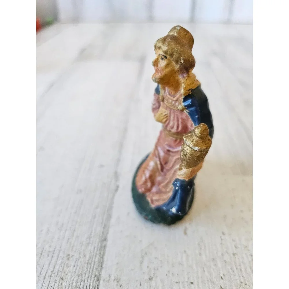 Vintage‎ Germany Wiseman myrrh incense nativity village Xmas